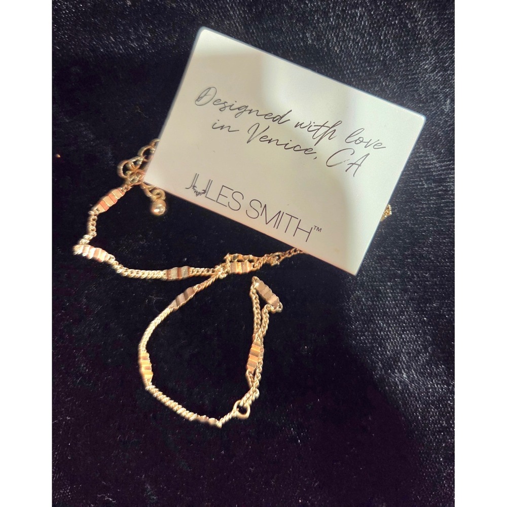 Jules Smith Gold Tone Textured Bar Hand Chain Bracelet Ring Slave Bracelet NEW - Picture 5 of 7